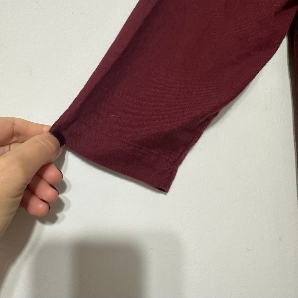 The Nines by HATCH 3/4 Sleeve Button-Front‎ Maternity Jumpsuit Wine Red Sz Small - Picture 4 of 12